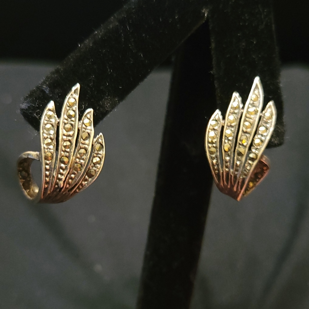 Vintage sterling silver marcasite earrings